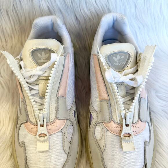 ADIDAS Falcon Zip Sneakers Chunky Low Top Retro EG6740 Tactile Rose/ White - Picture 4 of 10